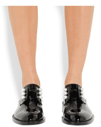 Givenchy Faux Pearl Embellished Patent Leather Brogues Black