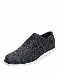 Cole Haan Zerogrand Wing Tip Wool Oxford Shoe Black