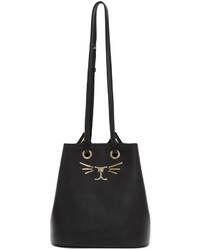 Charlotte Olympia Black Feline Bucket Bag
