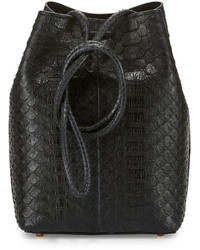 Tom Ford Small Python Tassel Bucket Bag Black