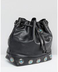 Glamorous Western Bucket Bag In Black