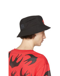 McQ Alexander McQueen Black And Red Chester Bucket Hat
