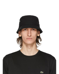 Lacoste Black Cotton Bucket Hat
