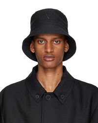 Valentino Garavani Black Cotton Vlogo Bucket Hat