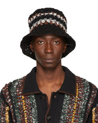 Amiri Black Crochet Structured Hat
