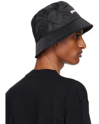 Palm Angels Black Curved Logo Bucket Hat