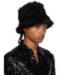 Dries Van Noten Black Mohair Bucket Hat