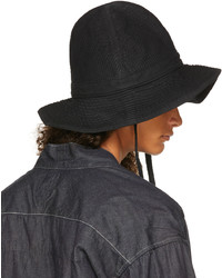 VISVIM Black Moleskin Panamka Scout Bucket Hat