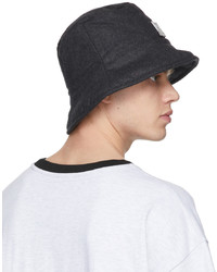 We11done Black Rhinestone Logo Padded Flannel Bucket Hat