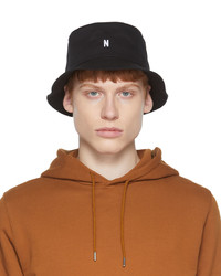 Norse Projects Black Twill Bucket Hat