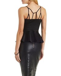 Charlotte Russe Strappy Peplum Bustier Top