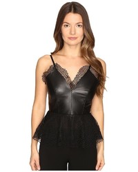Lamarque Orma Leather Bustier Peplum Bottom Clothing