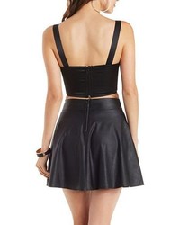 Charlotte Russe Notched Front Satin Bustier With Wide Straps