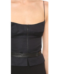 Narciso Rodriguez Seamed Linen Bustier Top