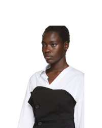 Enfold White And Black Bustier Shirt