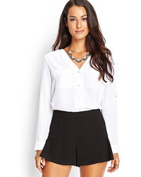 Forever 21 Contemporary Buttoned Pocket Blouse