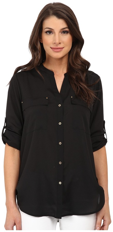 black button blouse