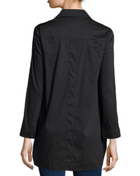 Neiman Marcus Long Sleeve Blouse W Bracelet Sleeves Black