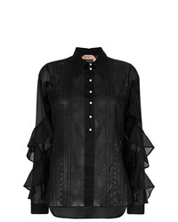 N°21 N21 Pointed Collar Frill Sleeve Blouse