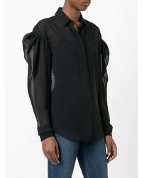 Saint Laurent Sheer Drop Puff Sleeve Shirt