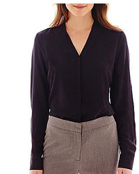 jcpenney Worthington Long Sleeve Button Front Blouse