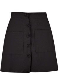 Boohoo Brea Button Through Pocket Detail A Line Mini Skirt