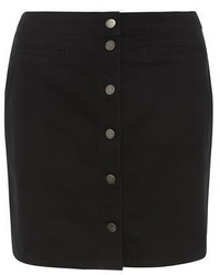 Dorothy Perkins Black Button Mini Skirt