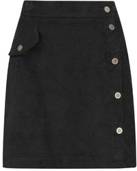 Boohoo Mirren Button Side Cord Mini Skirt