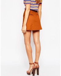 Asos Petite A Line Mini Skirt With Button Front