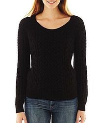 jcpenney Ana Cable Knit Sweater