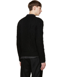 Alexander McQueen Black Cableknit Sweater