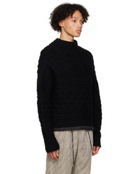 Sacai Black Horizontal Sweater
