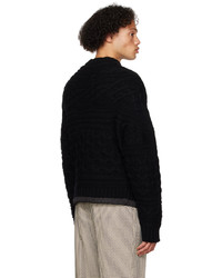 Sacai Black Horizontal Sweater