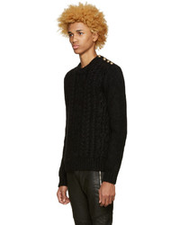 Balmain Black Mohair Sweater
