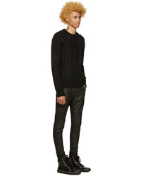 Balmain Black Mohair Sweater