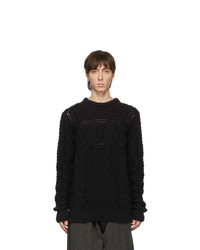Paul Smith Black Virgin Wool Cable Knit Sweater