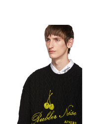 Raf Simons Black Wool Aran Sweater