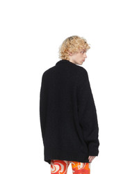 Dries Van Noten Black Wool Maxi Sweater