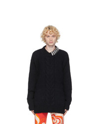 Dries Van Noten Black Wool Maxi Sweater