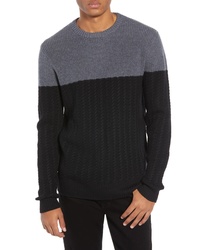Nordstrom Signature Block Merino Wool Cable Knit Sweater