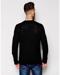Asos Brand Cable Sweater With Zip