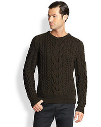Ralph Lauren Black Label Cable Knit Crewneck Sweater