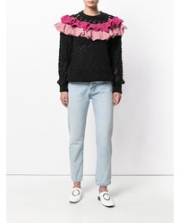 Boutique Moschino Chunky Knit Ruffle Jumper