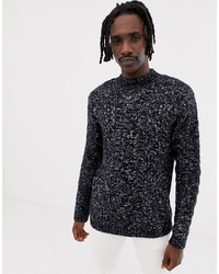 ASOS DESIGN Jumper In Chunky Cable In Black Twistwhite