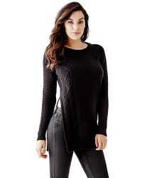 GUESS Long Sleeve Cable Knit Sweater