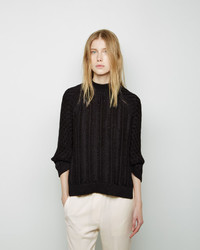 3.1 Phillip Lim Textured Cable Stitch Pullover