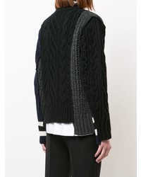 Sacai Zip Up Patch Knit Sweater