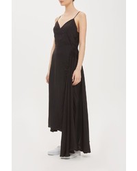 Boutique Ruched Jacquard Slip Dress