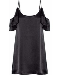 CAMI NYC Samantha Cold Shoulder Ruffled Silk Satin Mini Dress