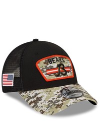 New Era Blackcamo Chicago Bears 2021 Salute To Service Trucker B 9forty Snapback Adjustable Hat At Nordstrom